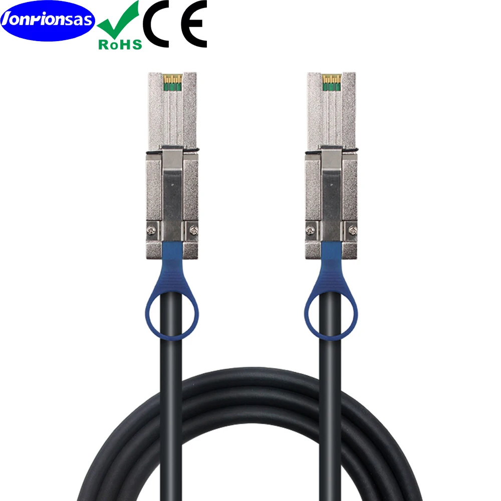 LONRIONSAS#SFF-8088 to SFF-8088 External Mini SAS HD Cable, 6Gbps SAS2.0 26Pin Hybrid Cable Attached SCSI for Raid Systems