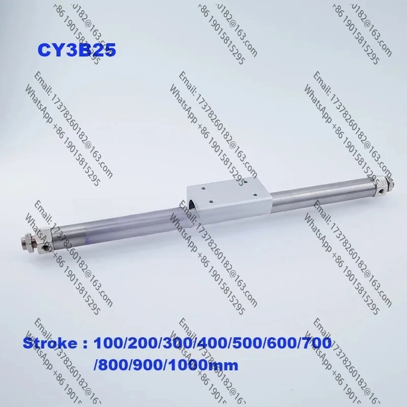 cy3b25-cylindre-sans-tige-a-couplage-magnetiquement-alesage-25mm-course-100-200-600-900-1000-mm-cylindres-pneumatiques