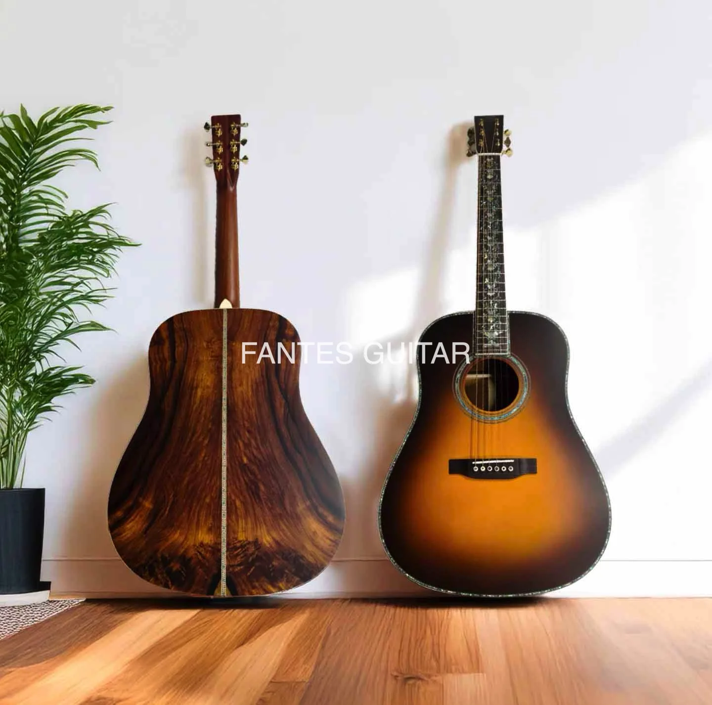 

Custom 41 Inch D Body Dreadnought Wide Neck Acoustic Guitar with Solid Cocobolo Back Sides