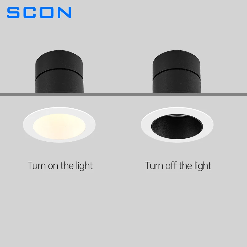 SCON Mini Downlight 5.5cm Hole 5W Plafond Embeded Wall Wash Lamp Interior Focus lighting Spotlight For Living Room Bedroom 12pcs