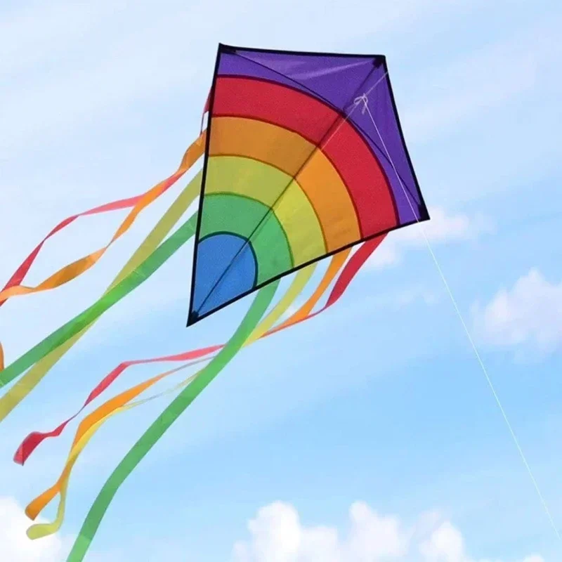 

Large Rainbow Kit with Line Board Easy To Assemble Launch Fly-Best Kite For Beach Use Children Outdoor Garden Toys Kids Gifts