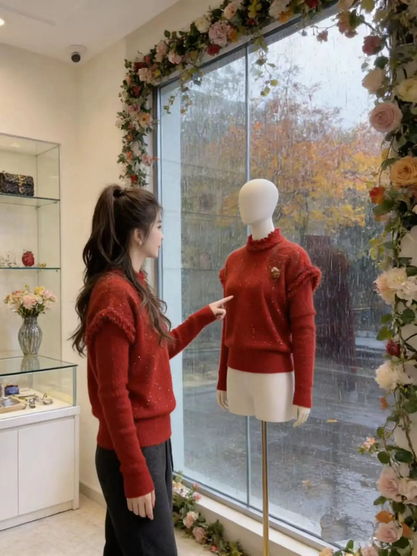 

Faionable round Ne Two-Piece Set Women's Gentle Wind Sle Spring New Arrival Age-Defng Inner Wear Casual Comfortable