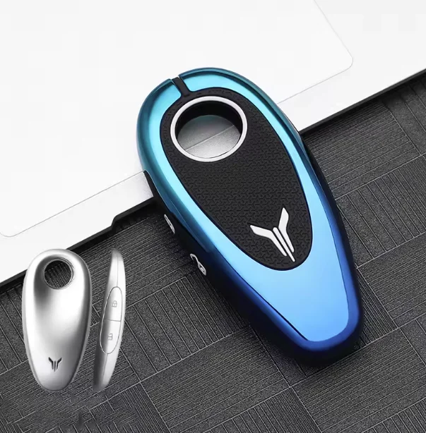 Car Zinc Alloy Key Case Cover Holder Chain For Voyah Free Smart Fob Key Protective Shell Auto Decoration Interior Accessories