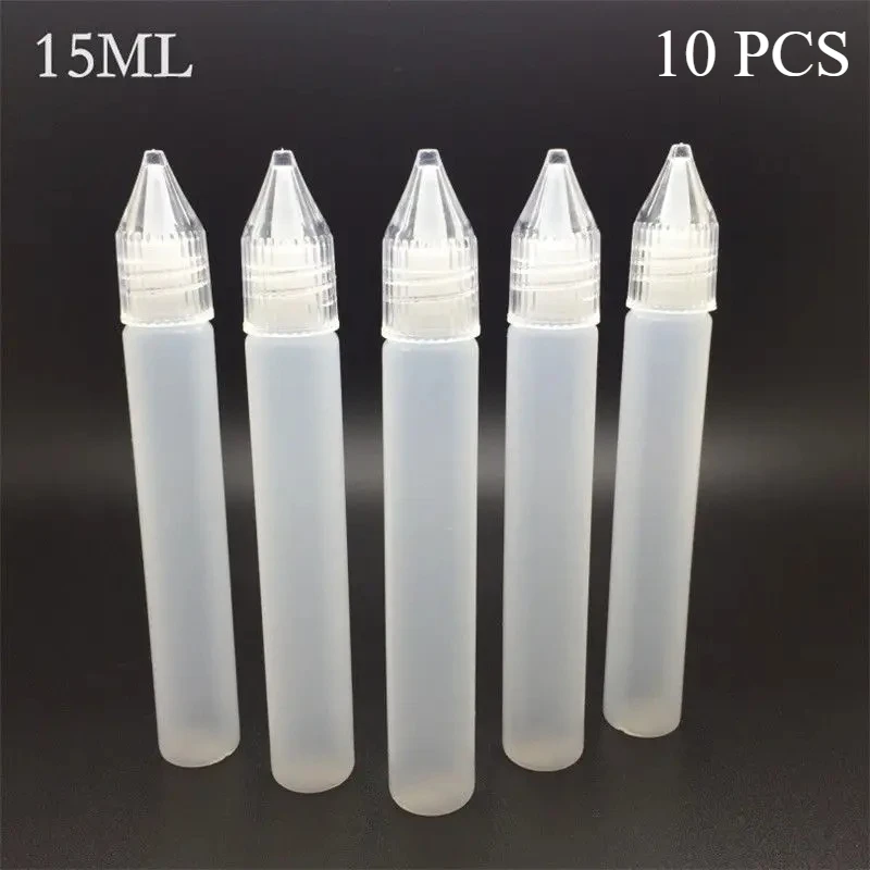 10pcs 15ml Plastic Glue Applicator Needle Squeeze Bottles For Paper Quilling DIY Scrapbooking Paper Craft Supplies Cosmetic Cont