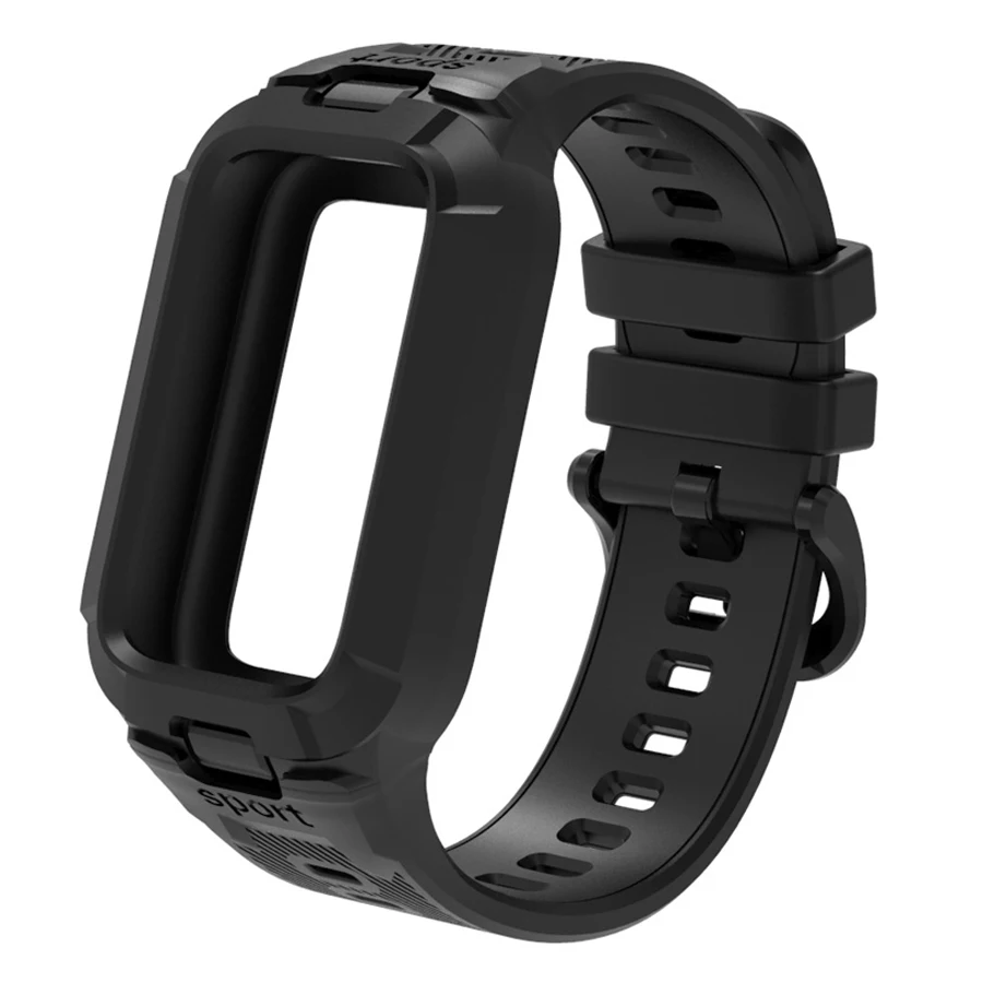 Case+Silicone Bandje voor Xiaomi Smart Mi Band 9 8 Active Accessoires Sport Geïntegreerde Armband Correa+Hoesje voor Redmi Band 3 2