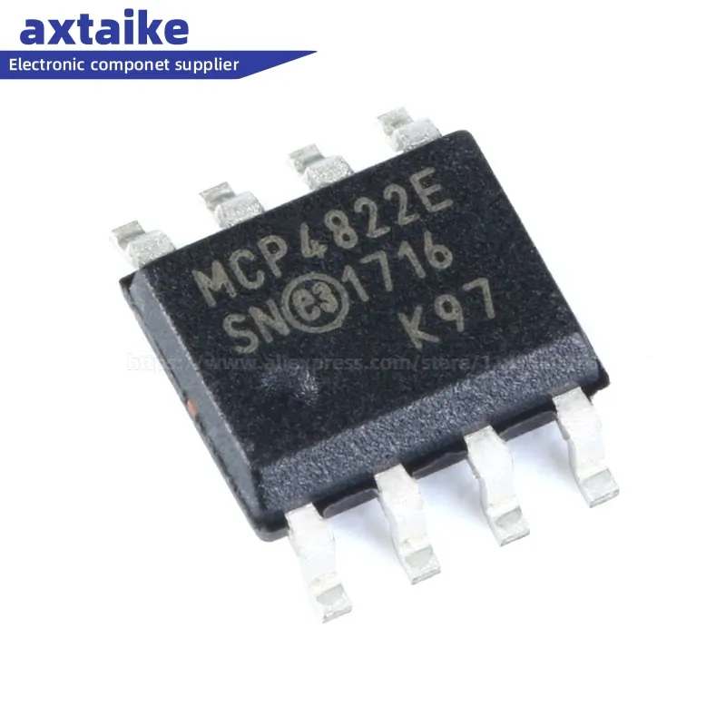 

5PCS MCP4822 MCP4822E MCP4822-E/SN MCP4822T-E/SN SOIC-8 Digital to Analog Converters - DAC Dual 12-bit DAC SMD IC