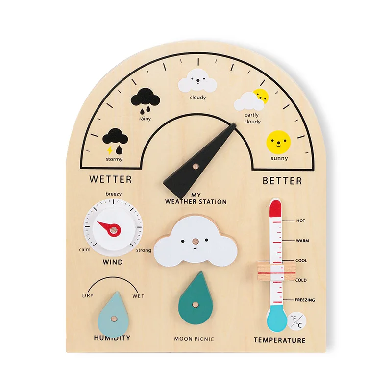 Giocattoli educativi Calendario per l'educazione precoce dei bambini Orologio Tempo cognitivo Anno Mese Meteo Puzzle Toy
