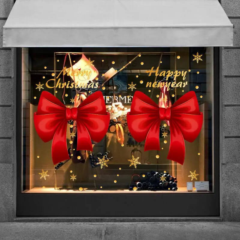 Merry Christmas Window Stickers Wall Sticker Xmas Decals Christmas Decorations for Home Shopping Mall Store Office Window