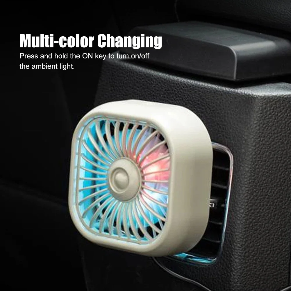 

Mini Car Air Outlet Cooling Fan Adjustment Powerful USB Light Creative Low Noise Multi-function Mini Car Interior Fan Cooler