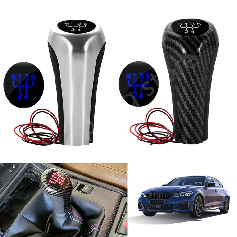 5/6 Speed Gear Shift Knob Red/Blue/White LED Light Shifter Lever Handball For BMW M E46 E90 E91 E92 E36 E82 E87 E88 F30 X1 X3 X5