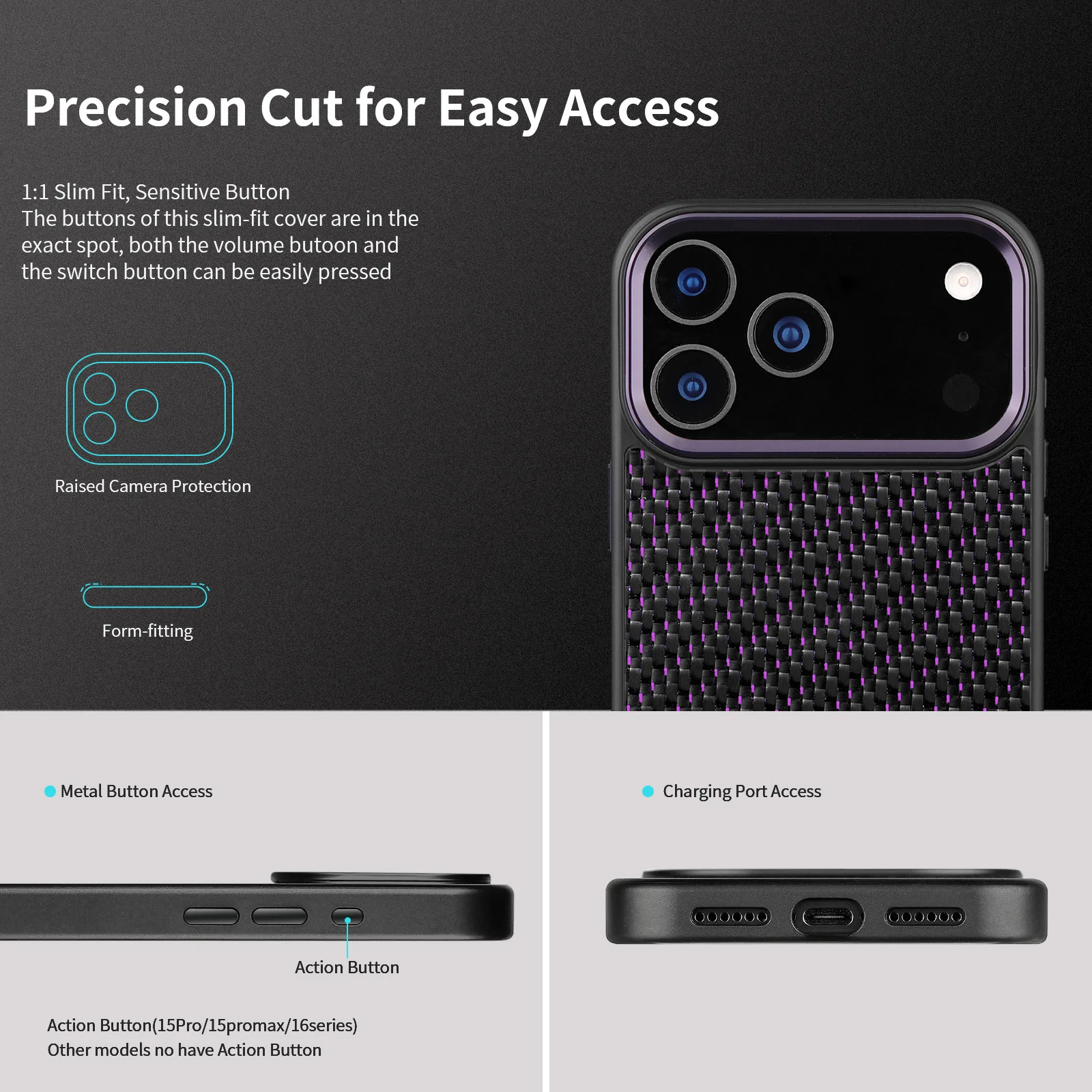 New Metal Frame Real Forged Carbon Fiber Case for iPhone 17 13 12 14 15 16 Pro Max Plus Case Anti-fall Shell Cover With MagSafe