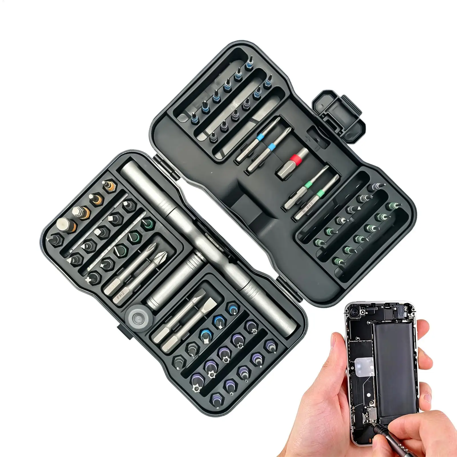 Ratchet Screwdriver 66-in-1 With Steel Bits Wrench Magnet Ratchet Screw Driver Set For Electronics Watch Eyeglass Appliance Bike