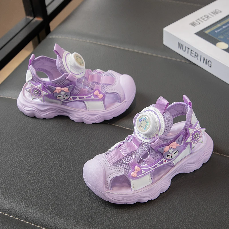 

Sanrio Cartoon Children's Mesh Breathable Flat High-quality Brand Original Anti-slip and Comfortable Summer Girls' Sandals