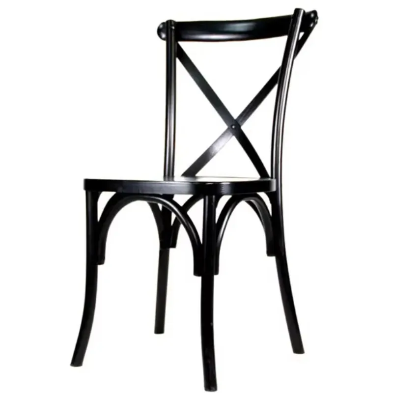 American Retro Modern Solid Wood Cross Back Dining Chair with Rattan Seat for Home Restaurant and Hotel Dinning Chair كراسي
