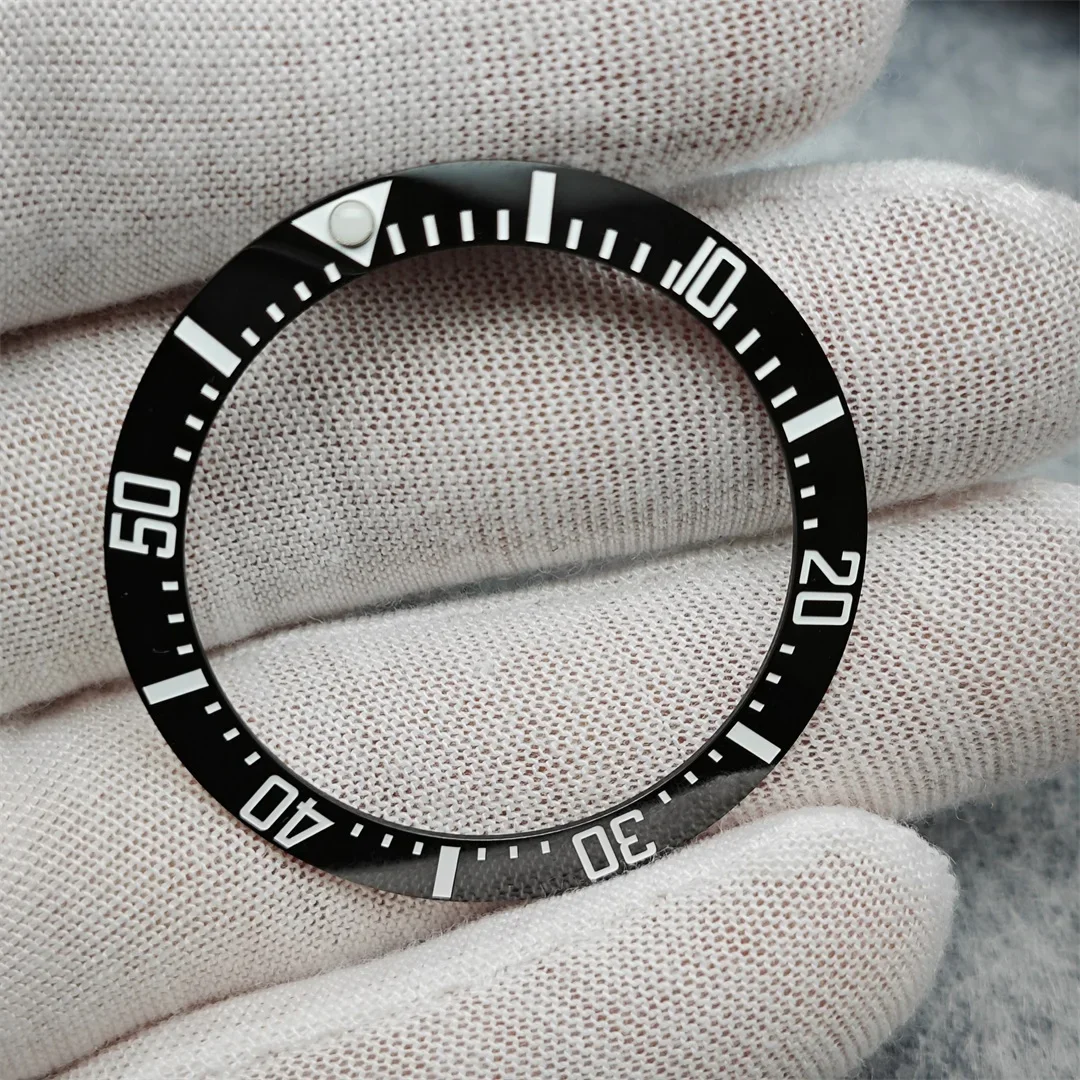 40mm Ceramic Watch Bezel Blue Luminous Watch Insert Accessories Deep-Sea Circle Mouth Digital Circle Diameter OD 40MM ID31.5MM