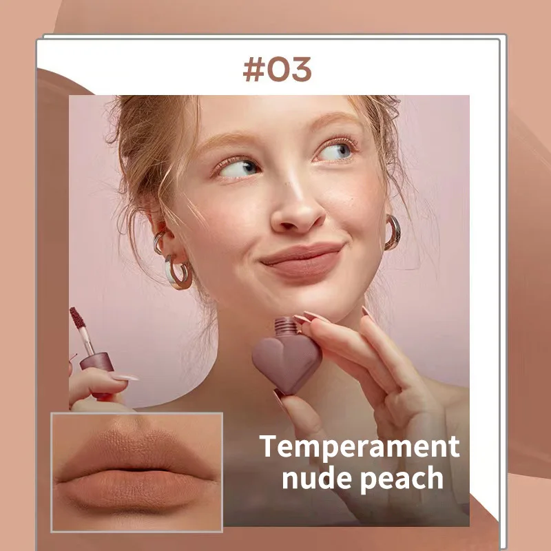 เครื่องมือแต่งหน้า: Retro Matte Velvet Lip Gloss, Matte Lip Gloss Love Matte Lip Glaze ลิปสติกกันน้ํา 5 สีทนทานไม่ Stayin