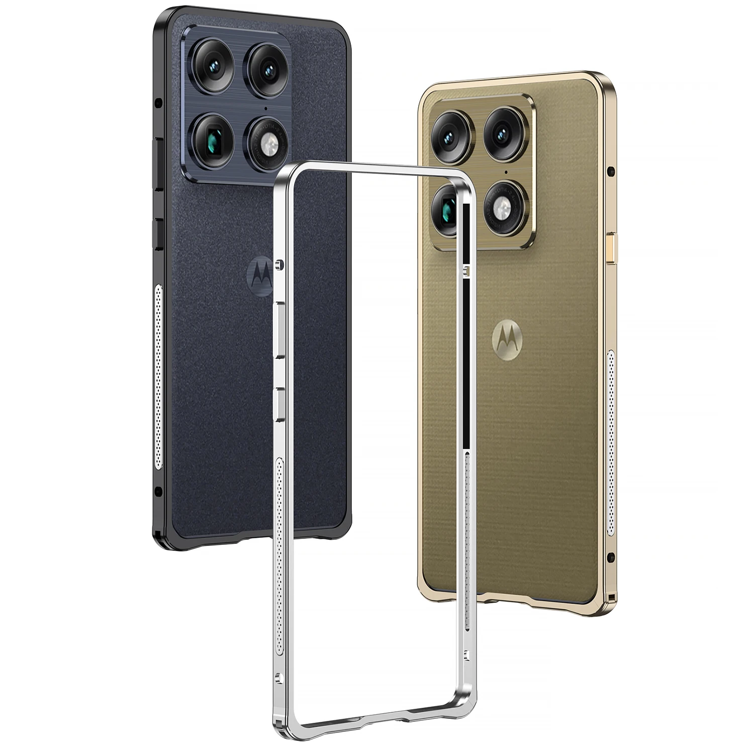 Etui na Motorola Signature MOTO X70 Air Pro, luksusowa ramka ze stopu aluminium, odporne na wstrząsy, odczucie nienagryzalnej skóry, do Motorola Edge70 — zdjęcie produktu 2