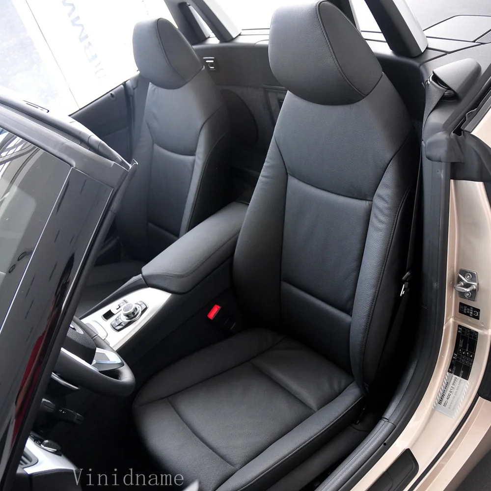 

Для BMW Z4 E89 Roadster 2009 2010 2011 2012 2013 2014 2015 2016 веганские кожаные чехлы на автомобильные сиденья из наппа, комплект передних 2 сидений