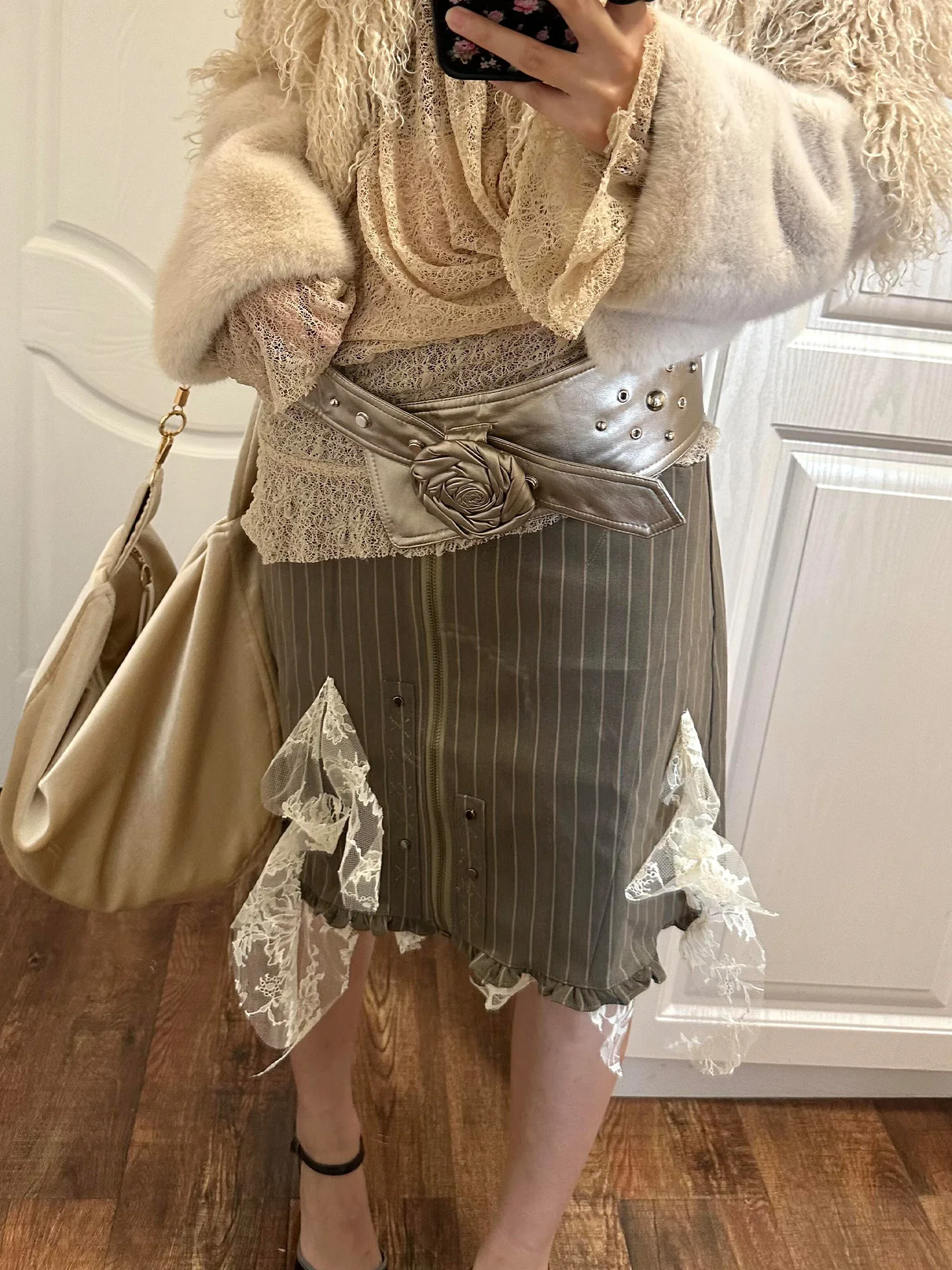 Outono inverno feminino vintage y2k midi listrado saia a linha harajuku japonês grunge 2000s cyber punk e-girl maré novo design kpop