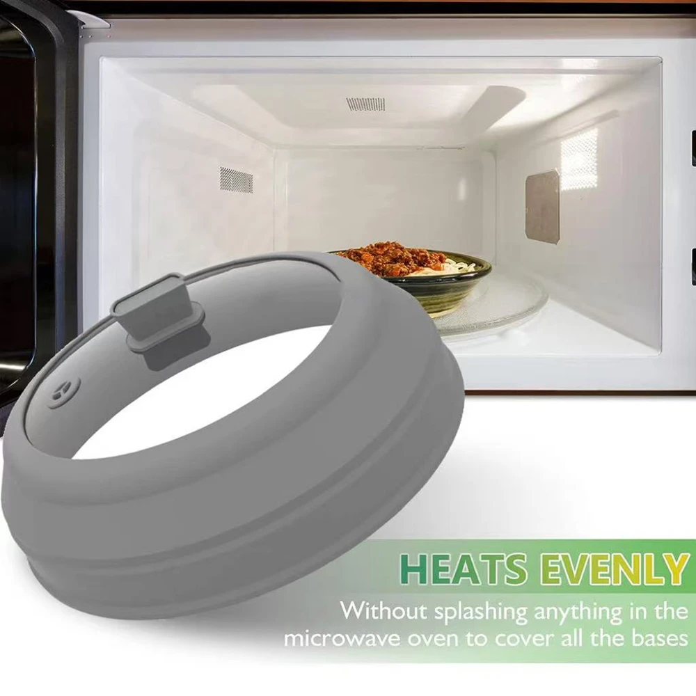 Microwave Splatter Cover Glass Microwave Cover for Food 10.5inch Foldable Microwave Plate Cover Silicone Splash Guard Food Cover