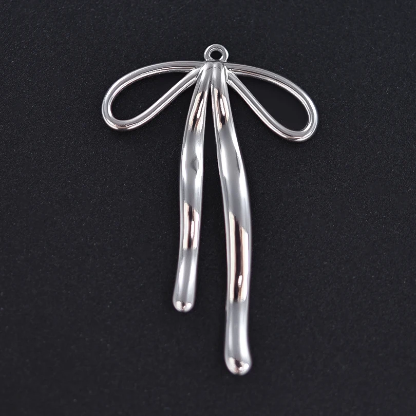 Advanced Design Bow Line Cast Stainless Steel Pendant Hollow Out Fashion Jewelry Used To Hand Making Diy Necklace Accessories