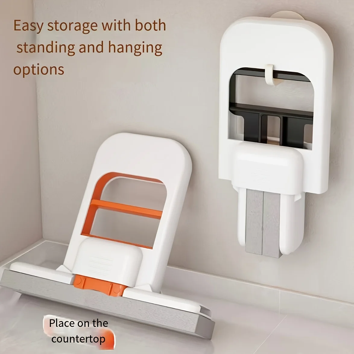 Mini esfregão dobrável com sistema de auto-espremedor, durável e multifuncional, para limpeza de mesas, banheiros, cozinhas e superfícies domésticas.