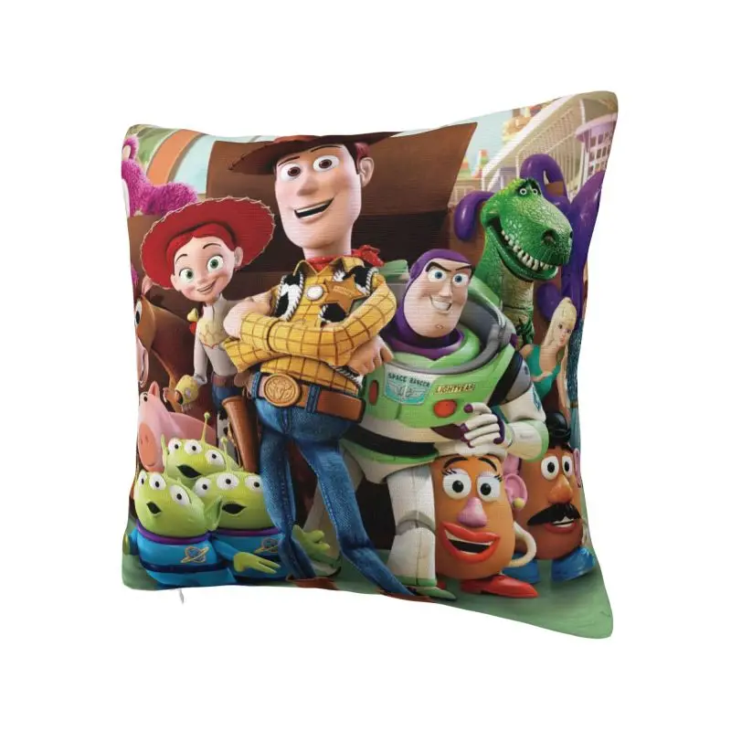 Custom Cartoon Toy Story Throw Pillow Case 45*45cm Sofa Cushion Cover Square Polyester Pillowcase Double-sided Printing