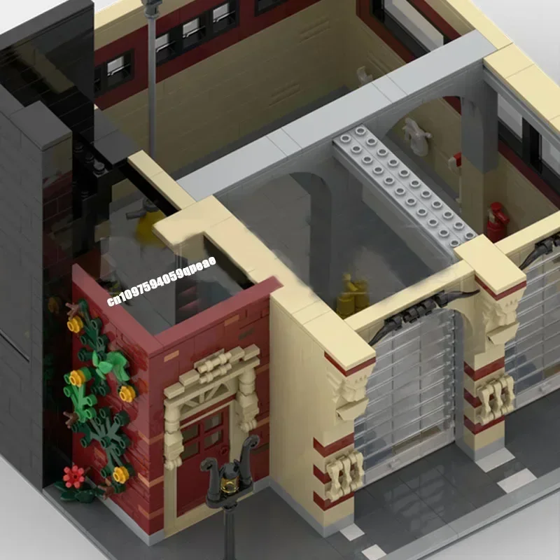 New 2534Pcs City Street View Moc Modular Feuerwache Fire Station Model Custom Puzzles Diy Creative Ideas Toys Birthday Gifts