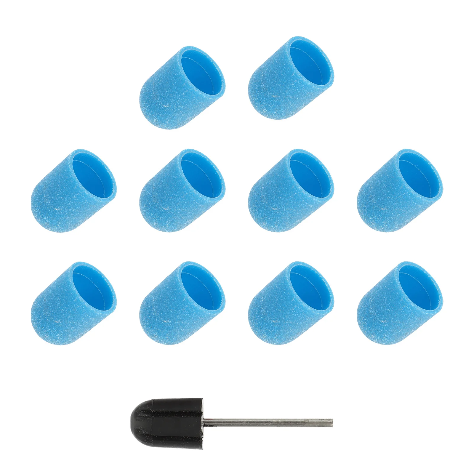 10 قطعة مسمار الفن الرملي قبعات الصدأ برهان ارتداء مقاومة مانيكير الرملي قبعات طلاء الأظافر الكالس مزيل باديكير أداة