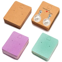 50pcs Kraft Paper Hanging Brown Pink Earrings Display Card Holder For Jewelry Packaging  Small Business Packaging Supplies