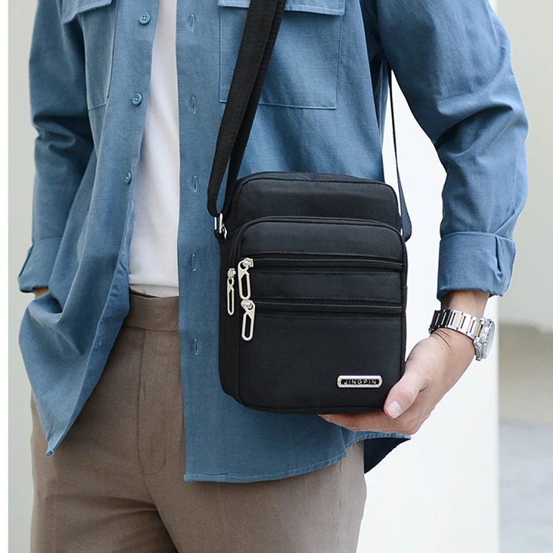 Men Oxford Shoulder Bag Messenger Bag Casual Waterproof Zipper Pocket Handbag Fashion Tote Travel Male Business Crossbody Bags