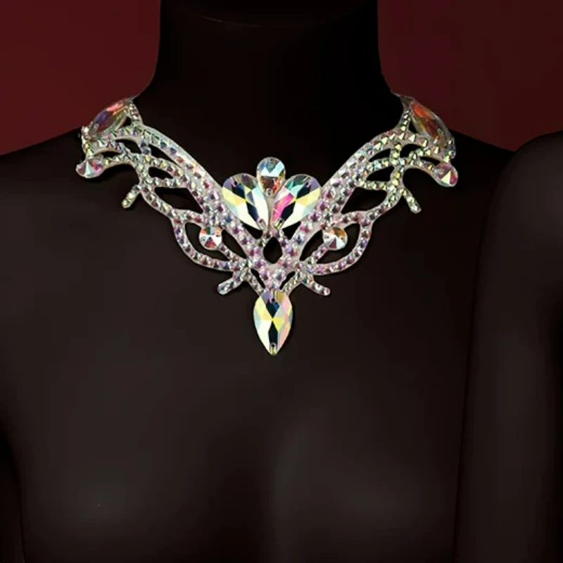 Belly Dance Necklace Performance Gypsy Jewelry Accessories Oriental Dancing Female High-End Profession Competition Diamond Chain view 5
