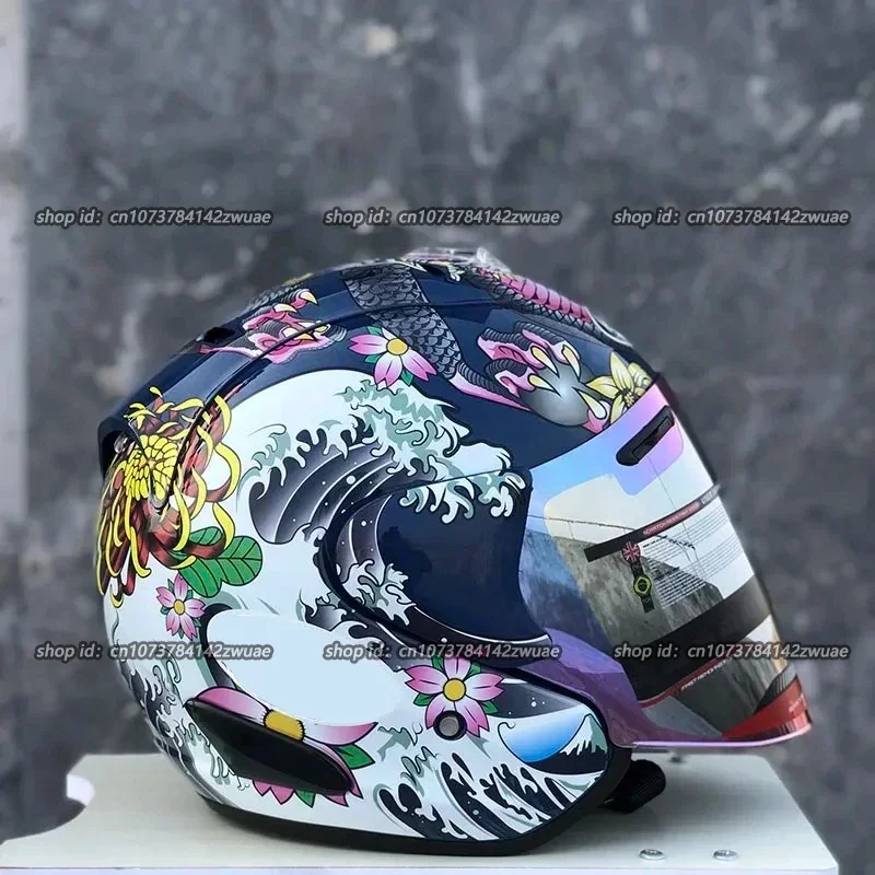 Ram3 Oriental Dragon Half Helmet Men and Women Motorcycle Off-Road Summer Helmet Downhill Racing Mountain Cross Casco Capacete