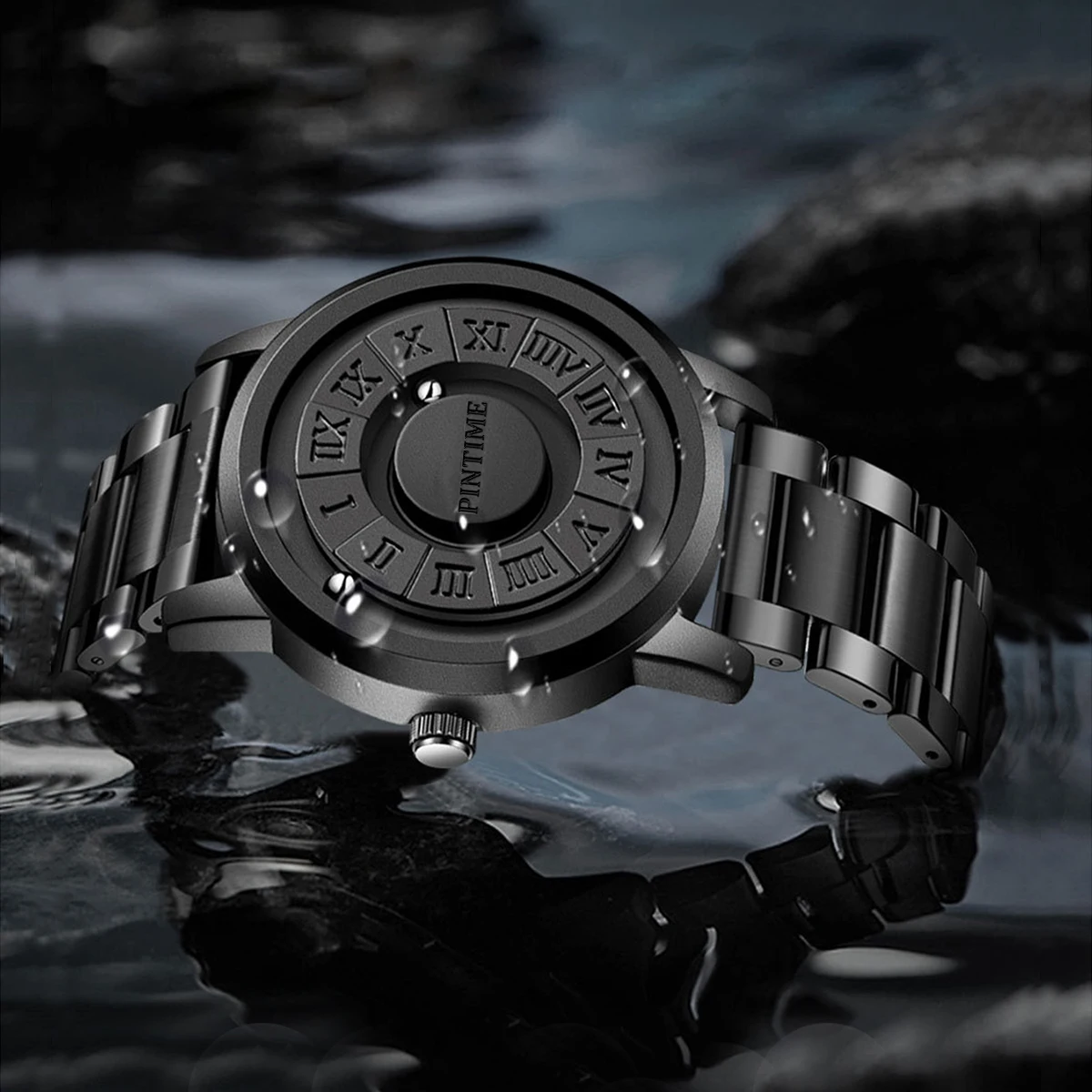 PINTIME/New Men's and Ladies' Watches Cool Magnetic Suspension High-Tech Concept Waterproof Watch