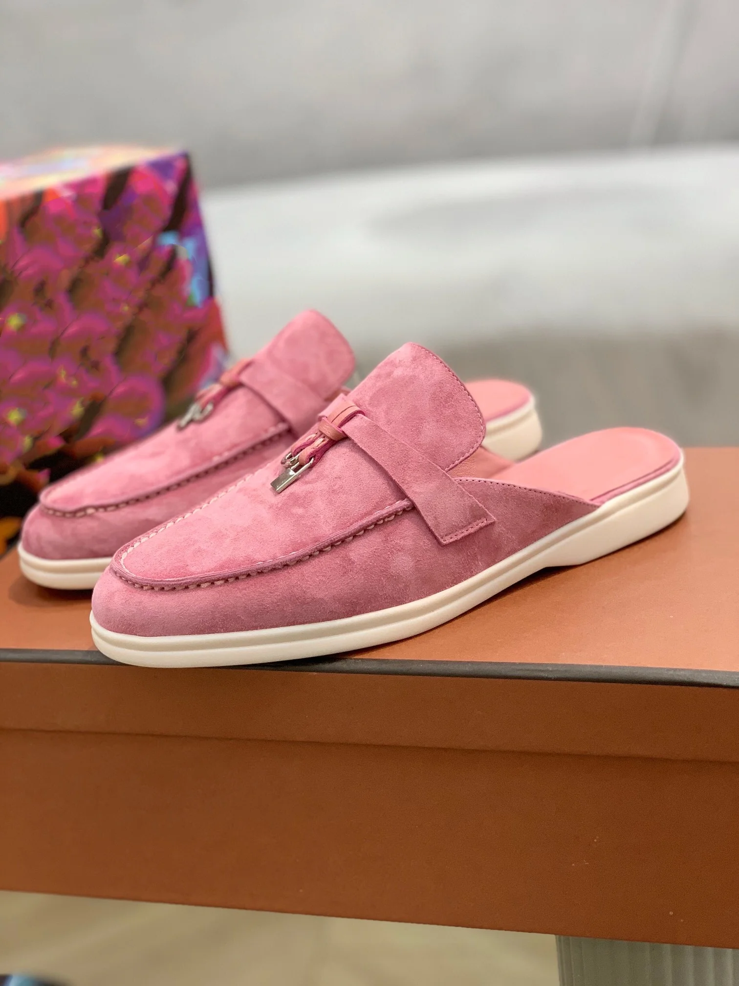 Zapatillas de cuero para mujer, zapatos informales de fondo plano