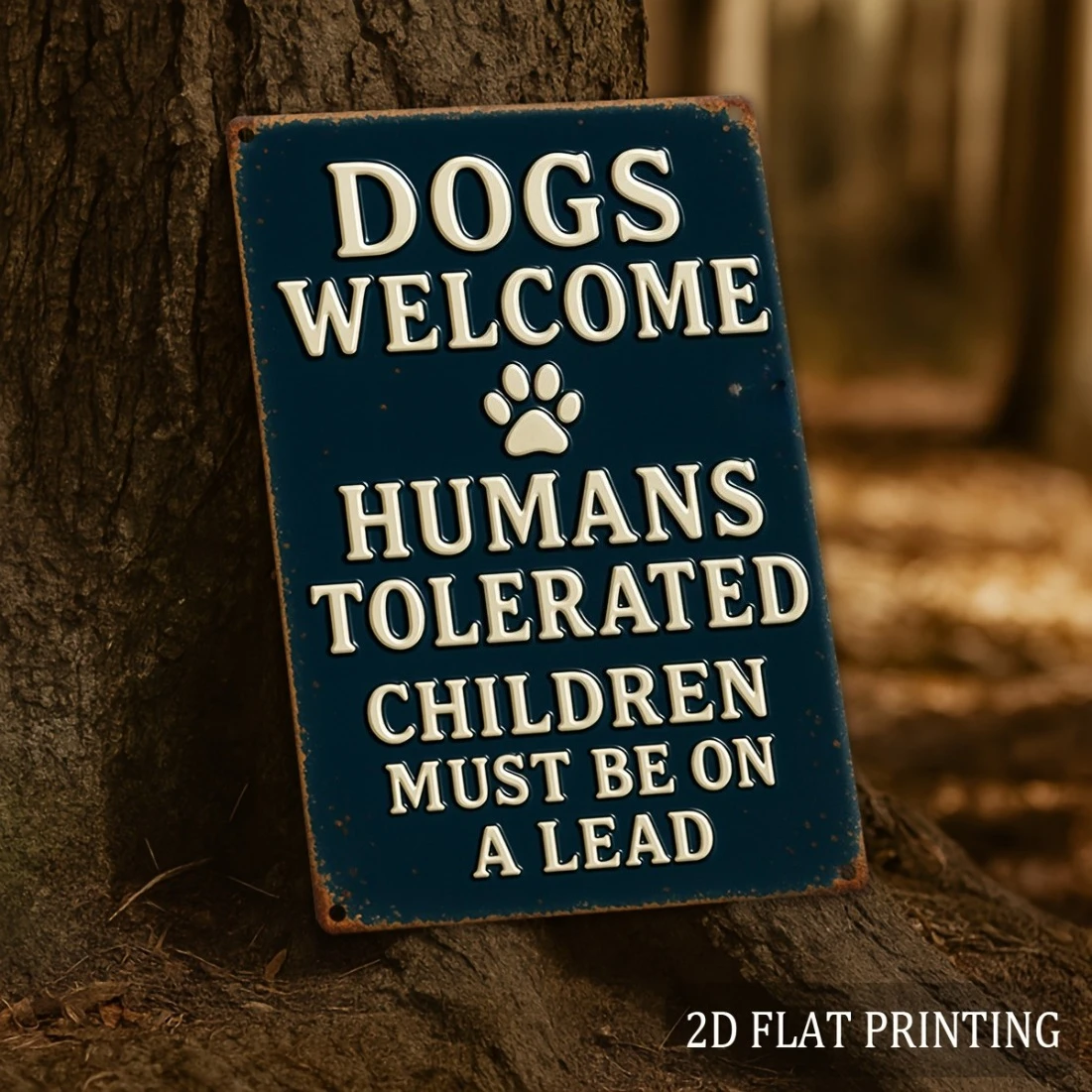 2D Flat Printed Fun Pet Warning metal Sign, Yard Gate, Dog House Entrance, Garden & Porch Outdoor Wall Decor. room decoration.