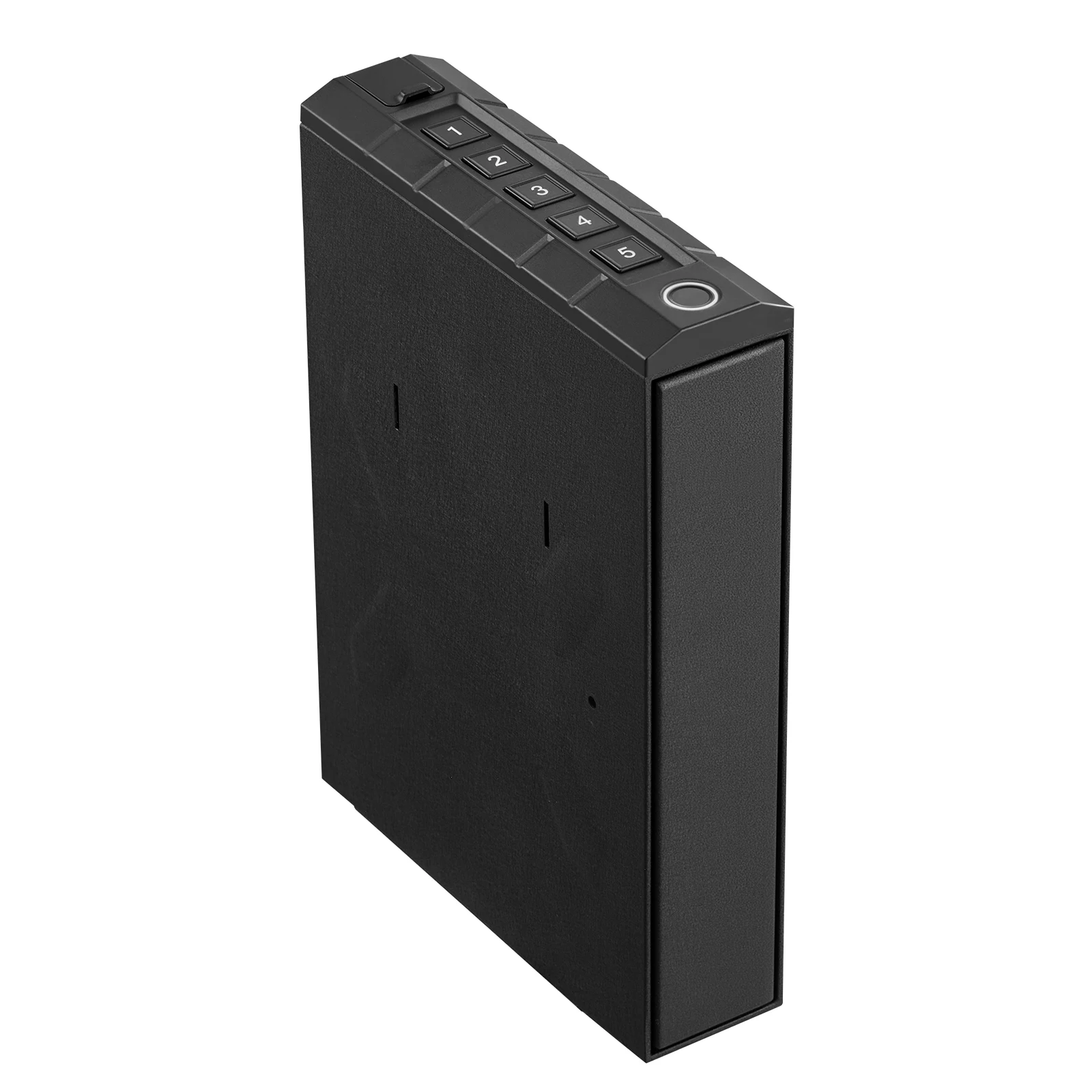 Gun Safe, 3-Way Quick Access Firearm Case Box with Lighting for 1 Pistol & Magazine, Slider Handgun Gun Safe with Fingerprint/Password/Key, Mounted Pistol Gun Box for Nightstand Bedside Desk Car