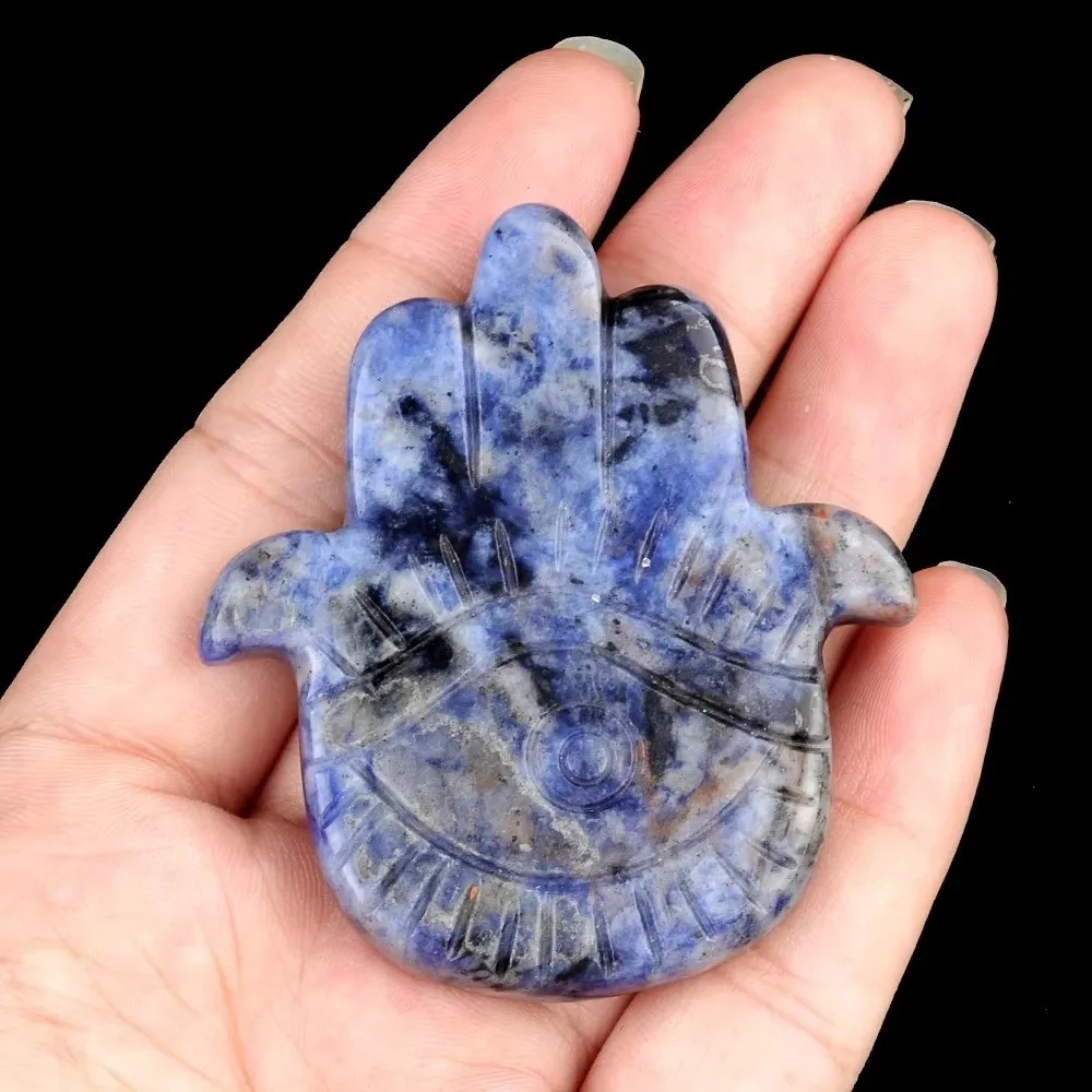 Crystal Natural Stone Beads Semi-Precious Palm Shape Agate Amethysts Beads 57x50mm Carving Stone