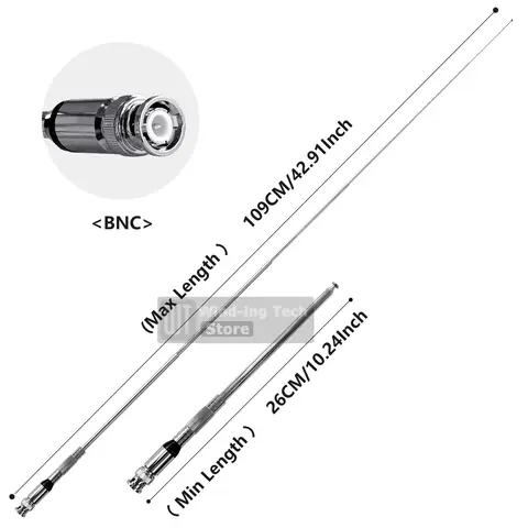 27mhz teleskopantenn TNC BNC-kontakter med hög förstärkning kompatibel med Quansheng Kenwood ICOM Motorola walkie-talkie-tillbehör 10 best sales Motorola-antenn - №3