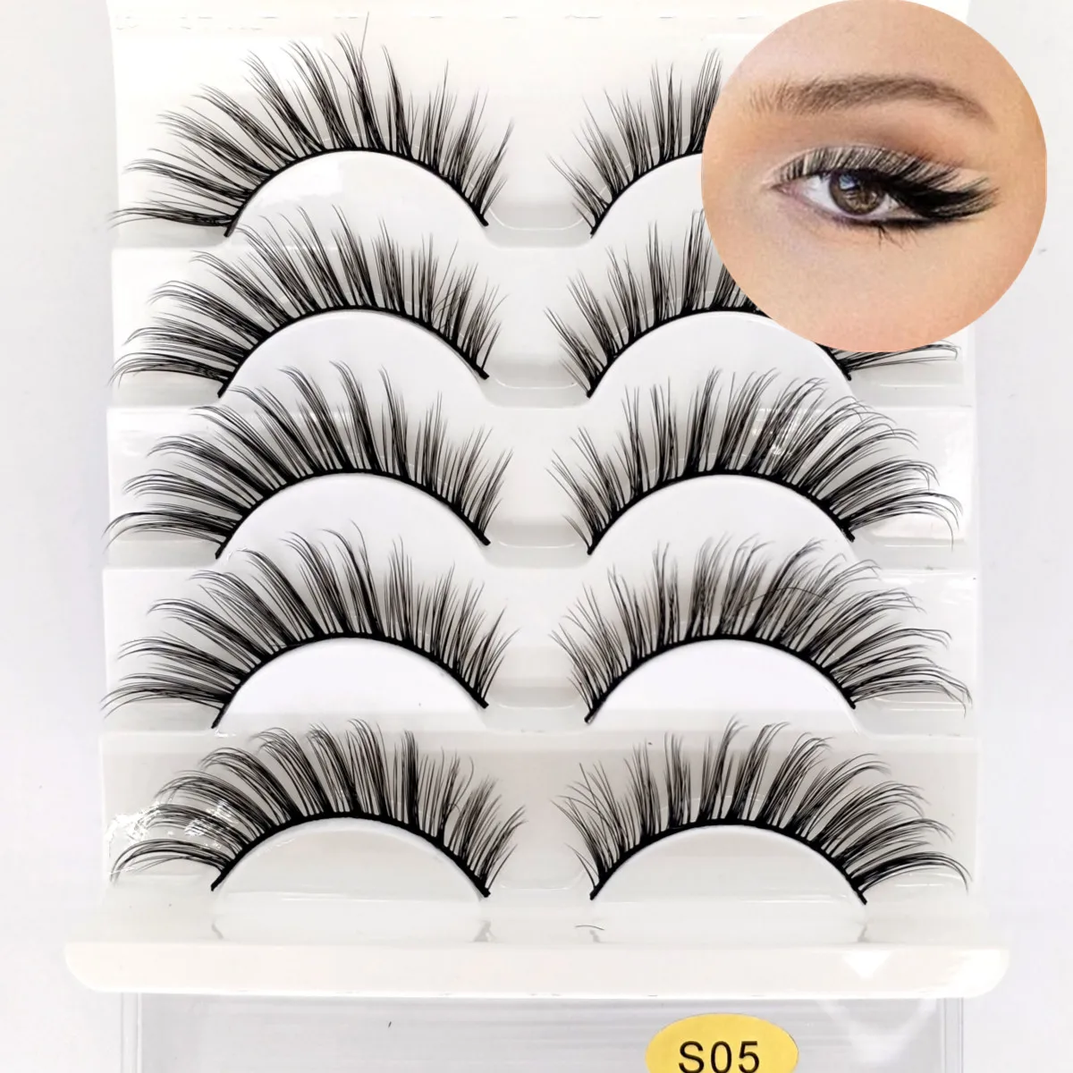 Fox Eyelashes 5 Pairs Cat Eye Lashes Wholesale Natural Look End Eye Elongate Fox Eye Handmade Faux Mink Lashes