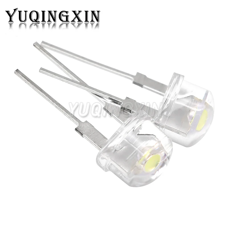 10 szt. F8 8MM biały niebieski zielony czerwony żółty LED Super jasny słomkowy kapelusz dioda elektroluminescencyjna podświetlony biały 0.5W astygmatyzm — zdjęcie 3