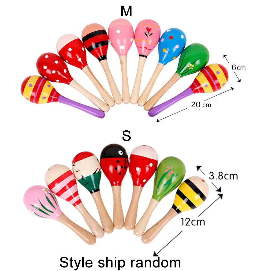 子供用木製サンドハンマー,教育玩具,楽器,ランダムカラー,2サイズ,1個