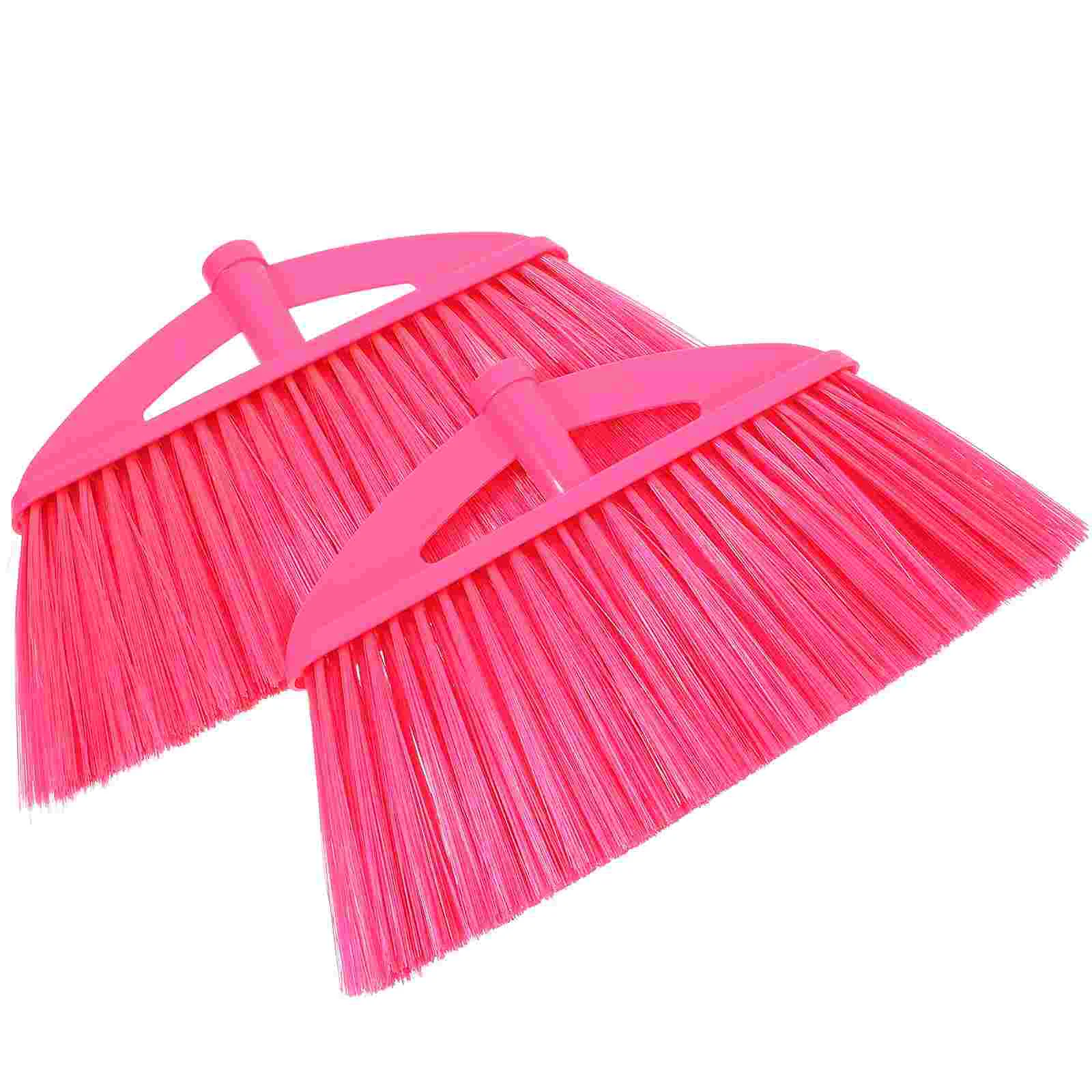 2 Pcs Plastic Broom Head Kitchen Miscanthus Parts Garage Cleaning Sweeper Heavy-duty Multi-faceted Accessories