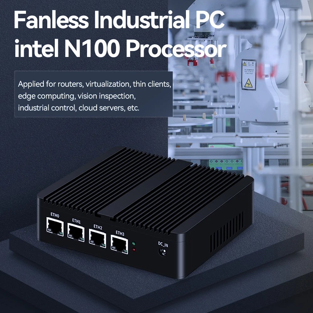 産業用ミニPCファイアウォールルーター,Intel n100,ddr5,m.2,nvme,ssd,4x2.5g,イーサネットsim,Windows, Linux,pfSense,centos,exsiをサポート