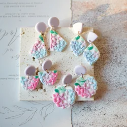 Floral Romantic Multi-Shaped Dangle Earrings Set Trendy Fashion Polymer Clay Women's Accessory for Beach Holiday Wear Gifts