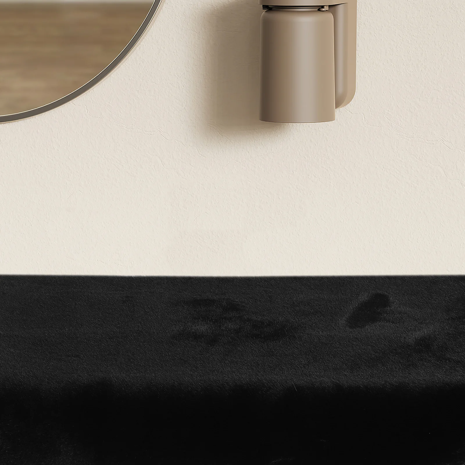 

15.72x31.44 Inch Black Table Pad Short Pile Fabric Cover for Dresser Top Waterproof Non Slip Beauty Counter Workstation Mat