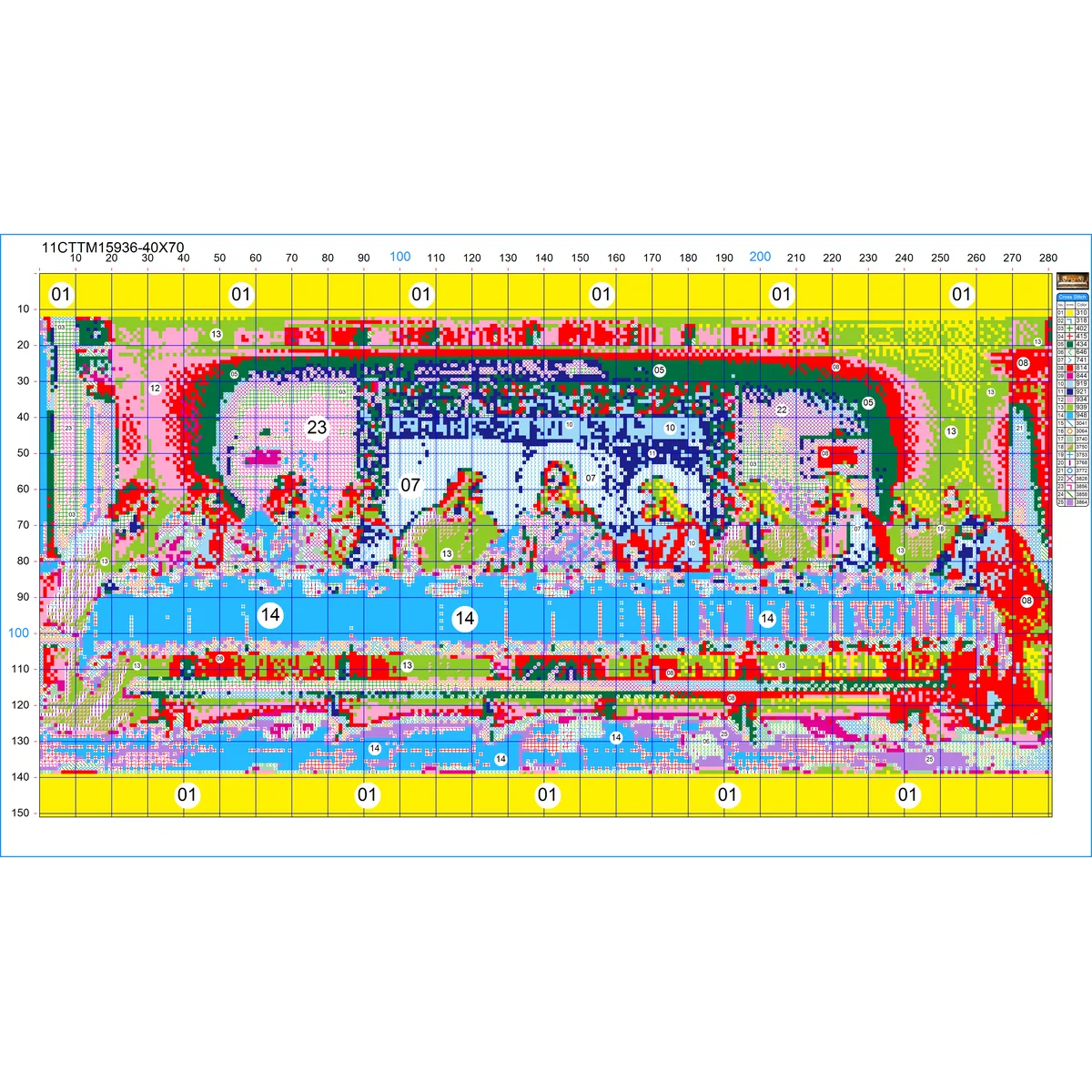 1 Stück 40x70 cm/15,7x27,5 Zoll, 11CT/14CT Kreuzstich-Set, DIY-Valentinstagsgeschenk, Stickerei-Set für Festivals, Bankette – Detail 2