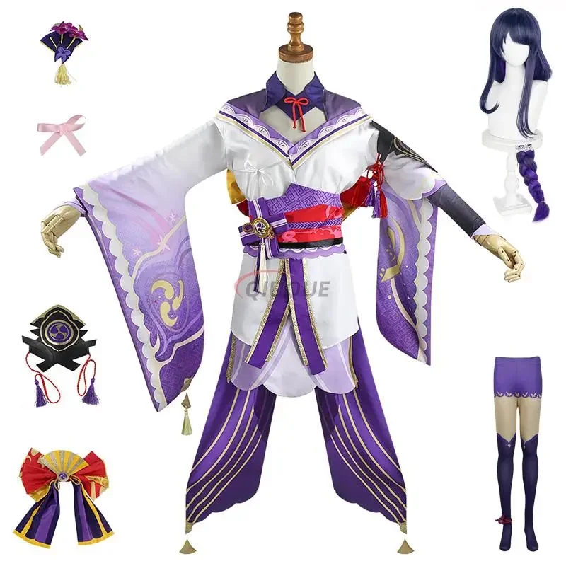 Raiden Shogun Cosplay Genshin Impact Cosplay Costume Baal Cosplay Wig Game Uniform Women Halloween Party Role Playing Outfit
