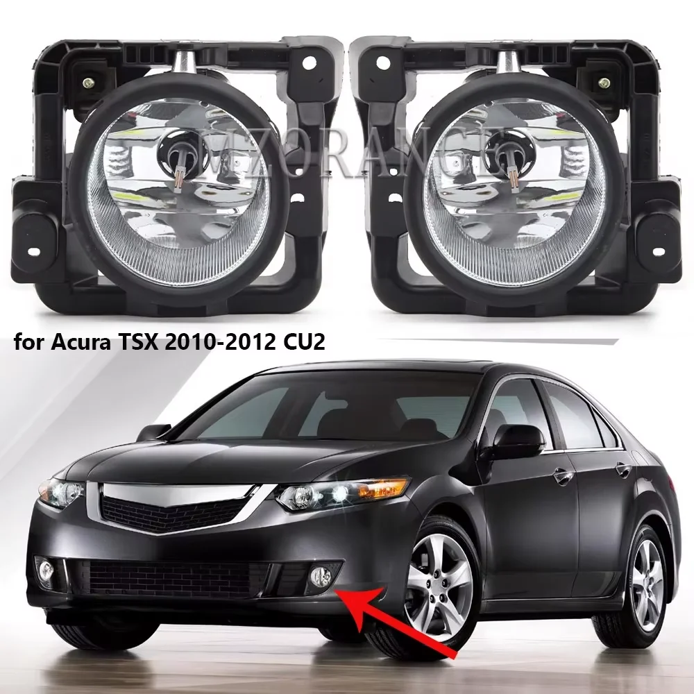 Front Bumper Fog Light Set With Cover Bezel – For Honda Accord Crosstour 2010-2012 (Halogen)