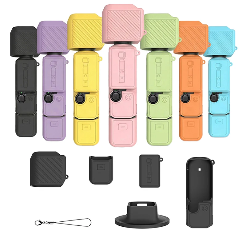 Ensemble de coques de protection en silicone pour DJI Pocket 4, résistant aux rayures et aux chocs, accessoires pour DJI Pocket 4